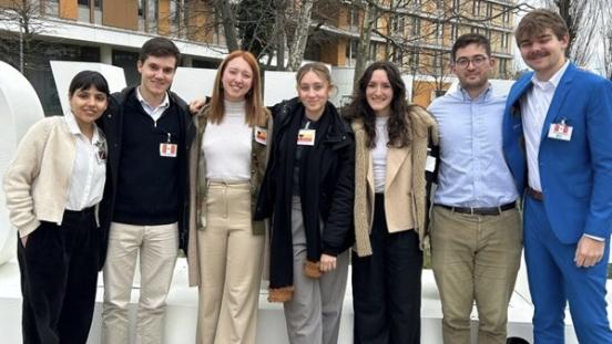 L-R: Zara Ali, Manuel Ressano Garcia, Claudia Marianelli, Paola Civitelli, Natalia Olguín Montemayor, Matias Hanawa Simon and Levi Zobel